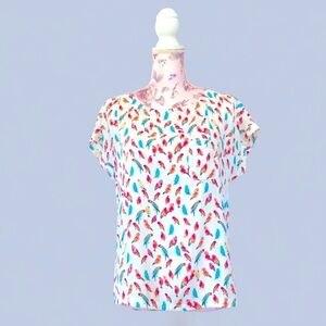 Loft Parrot Print Blouse